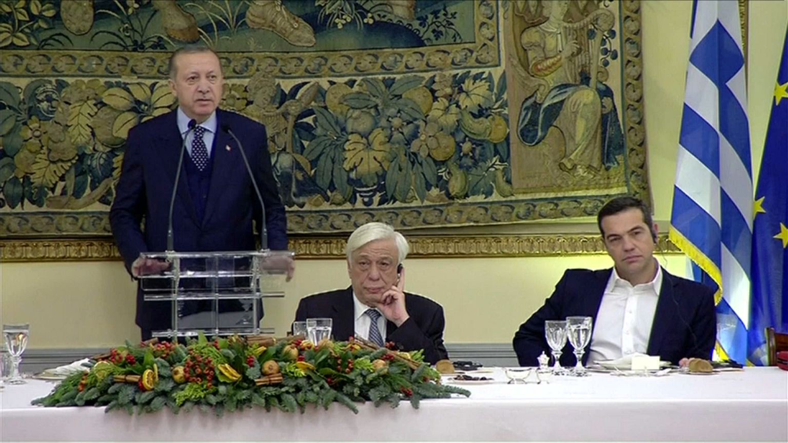 Erdoğan onuruna verilen akşam yemeğinde dostluk mesajları