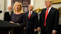 Trump hails border wall as new Homeland Security boss is sworn in