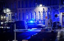 Schwedische Polizei sichert den Tatort