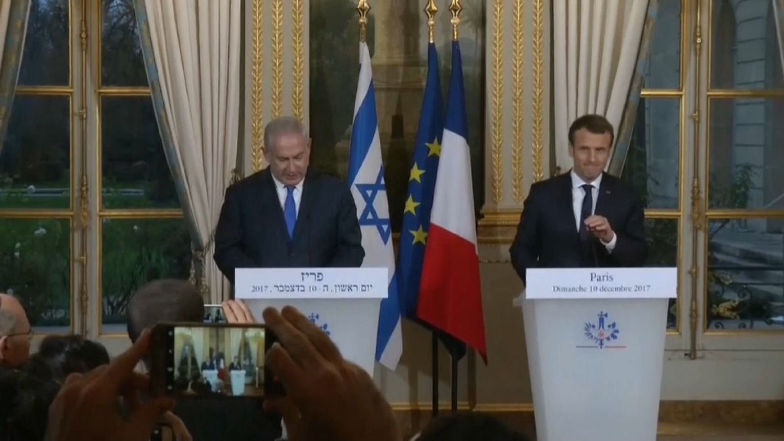 Netanyahu'yu ağırlayan Macron: Trump'ın Kudüs kararını onaylamıyorum