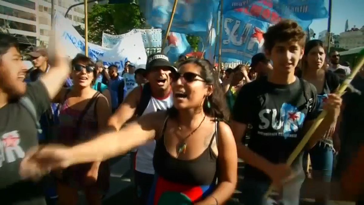 Manifestación contra la OMC en Buenos Aires