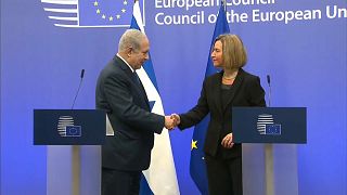 Netanyahu y Federica Mogherini en Bruselas