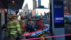 Emergency services near the scene of the explosion