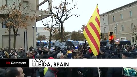 Independentistas protestan por la devolución de las obras de Sijena a Aragón