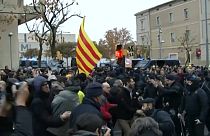 Manifestation devant le musée de Lleida