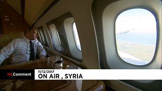 Putin in seinem Flugzeug