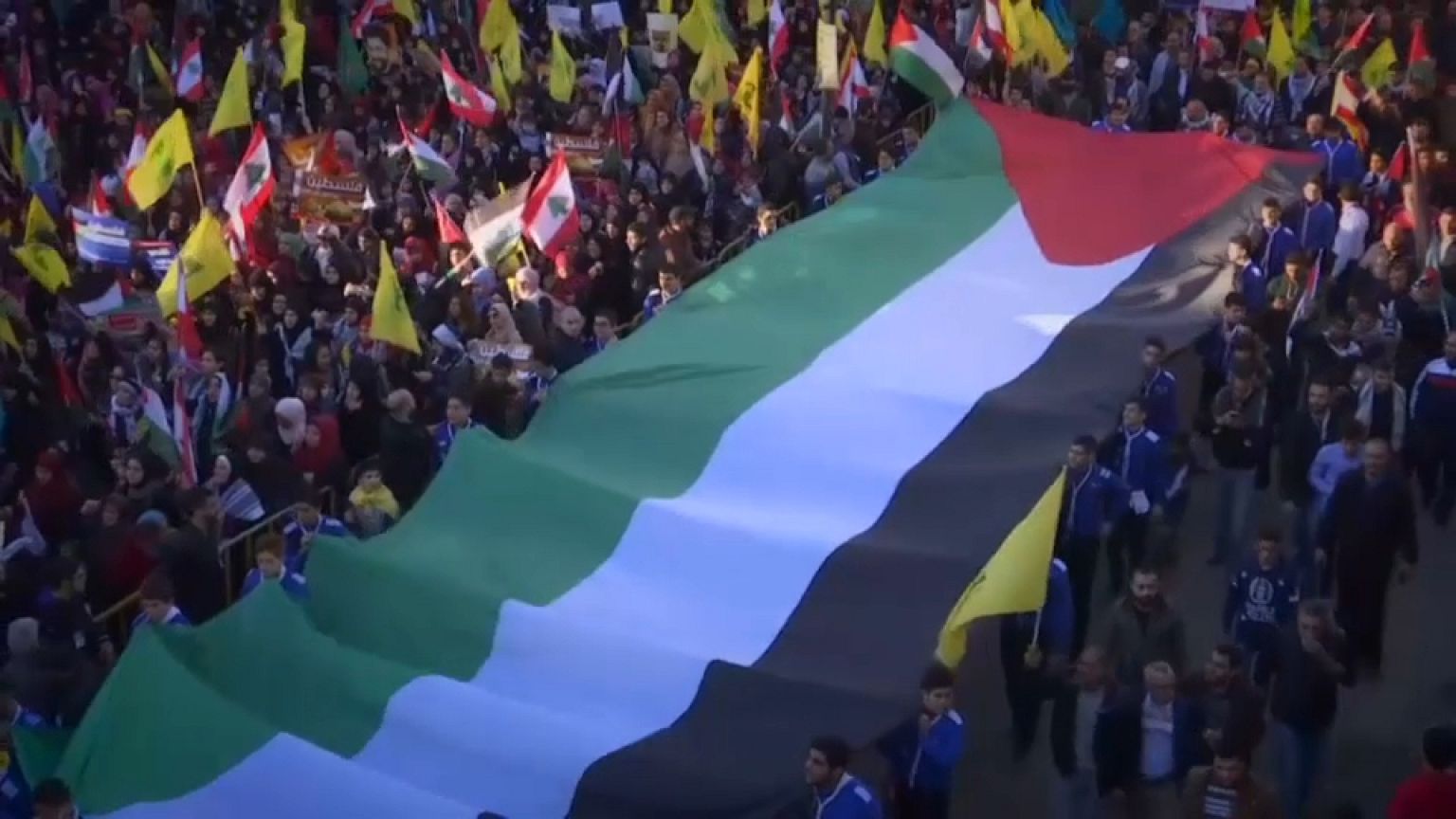 Hezbollah leader vows to return focus to Israel at rally in Beirut