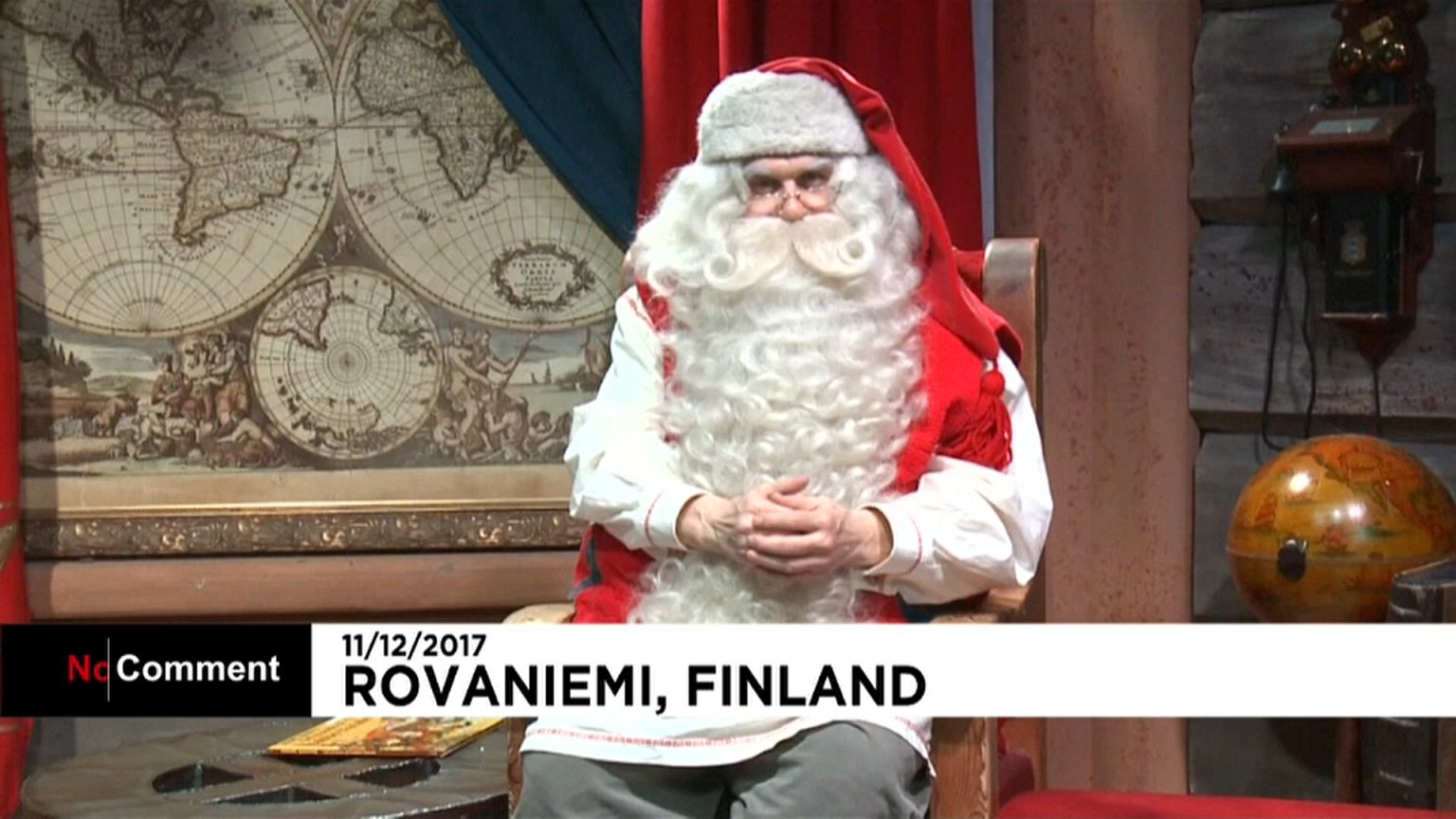 Der Weihnachtsmann bei seiner Ansprache