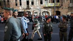 مجموعة من الجنود الإسرائيليين في مدينة القدس المحلتة