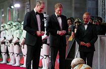 Britain's Prince William and Prince Harry join Hollywood stars at Star Wars premier in London