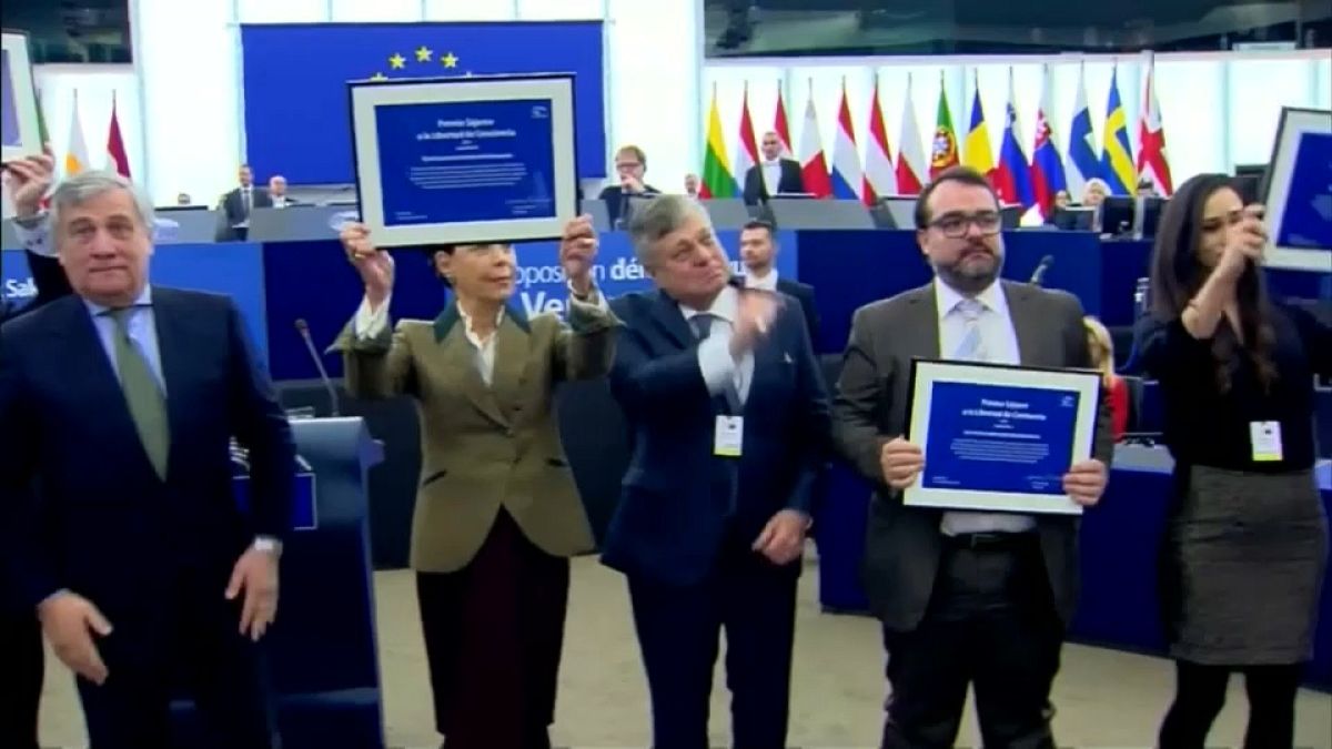 Members of Venezuela's democratic opposition have received the European Union's human rights award 
