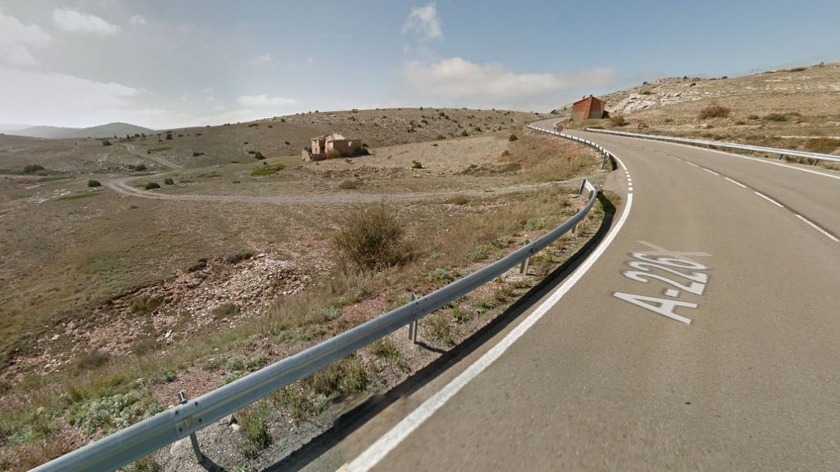 Il tratto di strada sulla A226 nei pressi di Teruel dove è stato arrestato 
