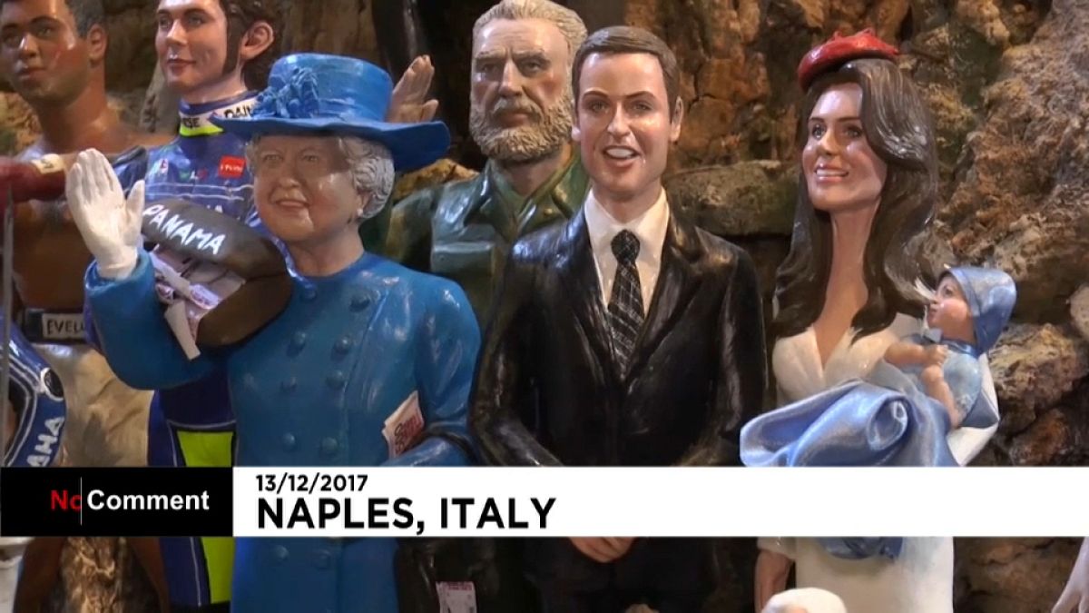 Neapel: Figuren von der Queen, Trump und Kate Middelton