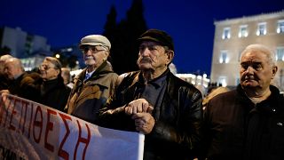 Nyugdíjasok tüntettek Athénban