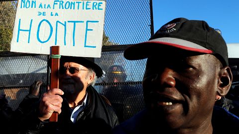Marche de solidarité aux migrants à la frontière franco-italienne