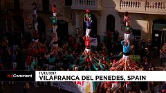 Spanien: Protest in Form einer Menschenpyramide