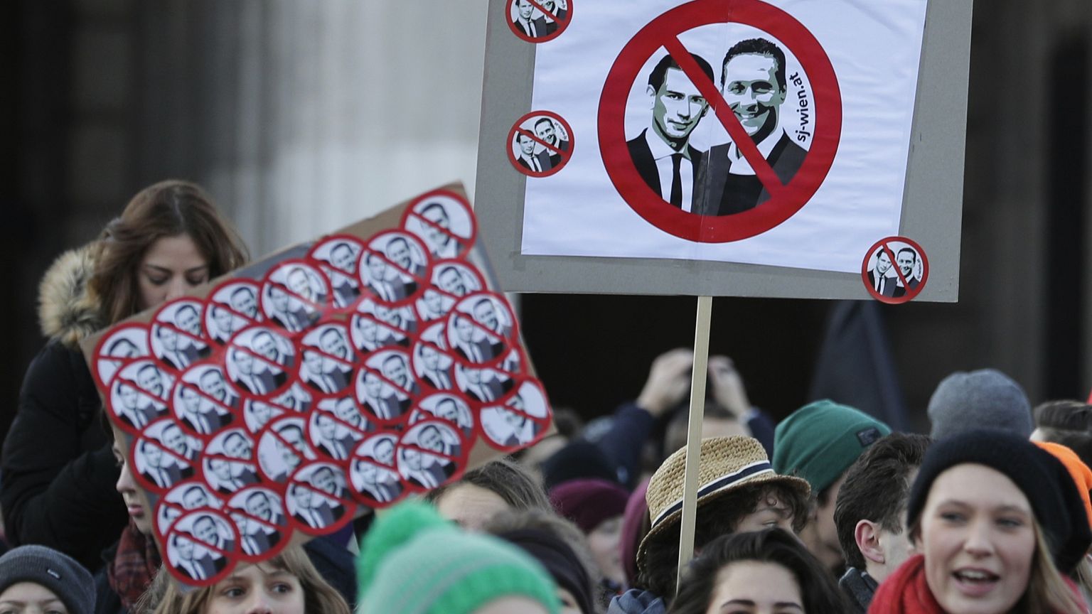 Manifestation contre le nouveau gouvernement autrichien