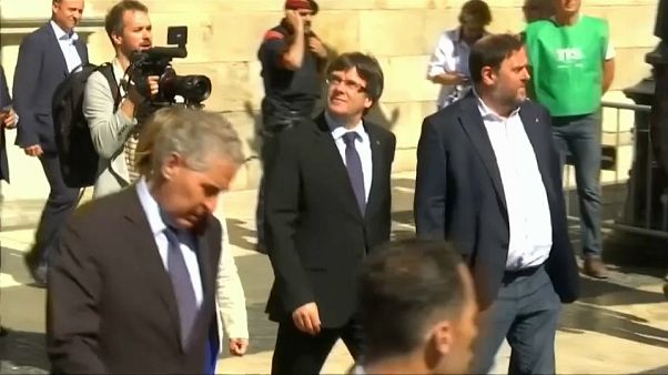 Puigdemont y Junqueras en un acto reivindicativo el pasado 6 de septiembre Puigdemont y Junqueras en un acto reivindicativo el pasado 6 de septiembre