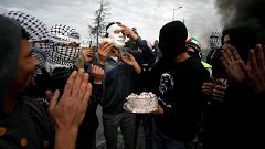 Palästinensische Demonstranten nahe der Siedlung Beit El
