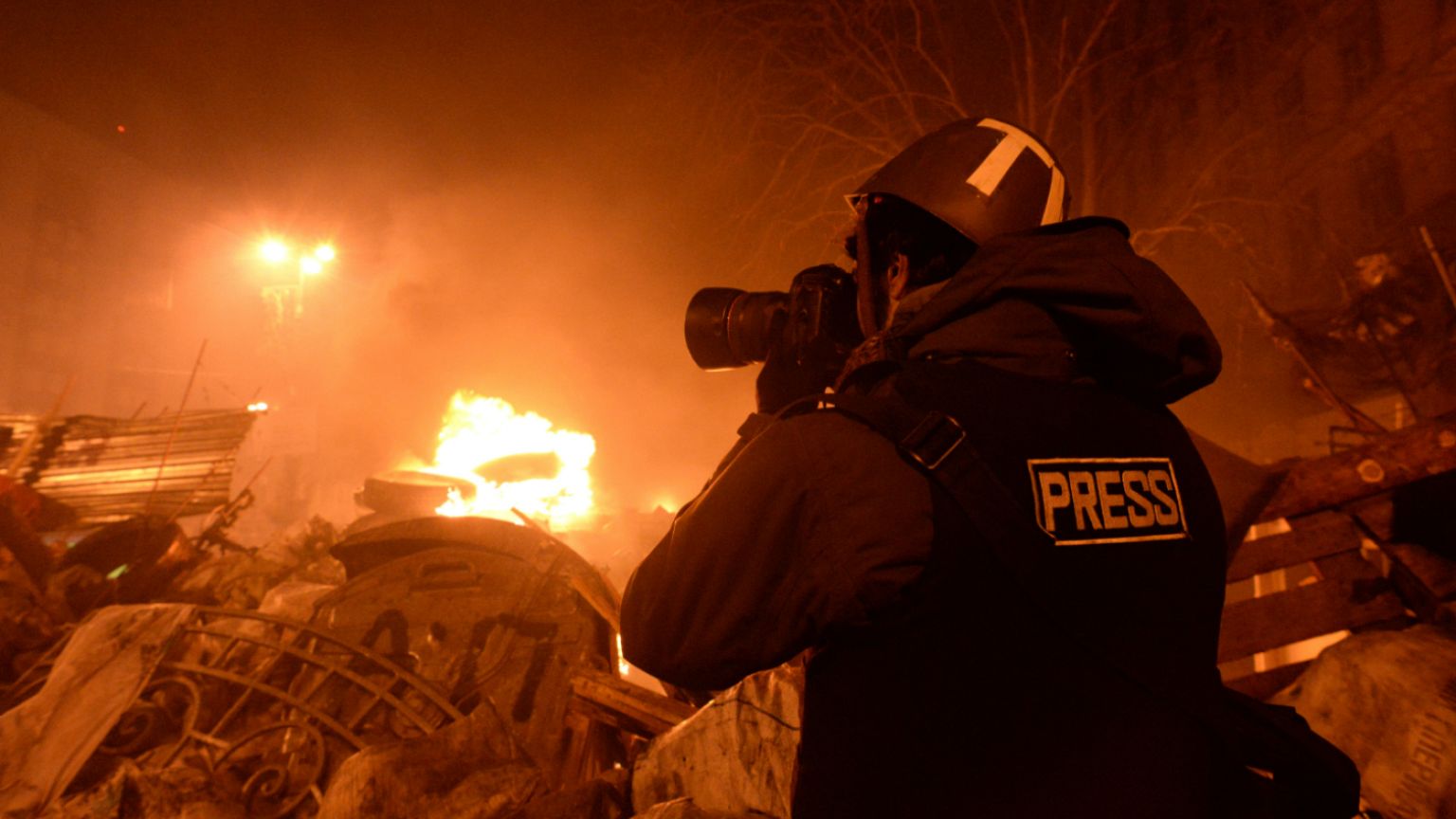 Journalist documenting events at the Independence square/Kyiv