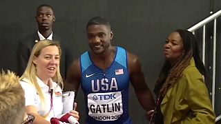 Il velocista statunitense, campione del mondo dei 100 metri, Justin Gatlin