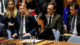 U.S. Ambassador to the United Nations Nikki Haley vetos