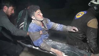 Injured man rescued from rubble after airstrike in Syrian village