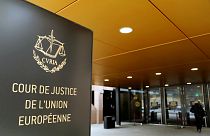 The entrance of the European Court of Justice is pictured in Luxembourg