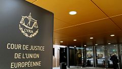 The entrance of the European Court of Justice is pictured in Luxembourg