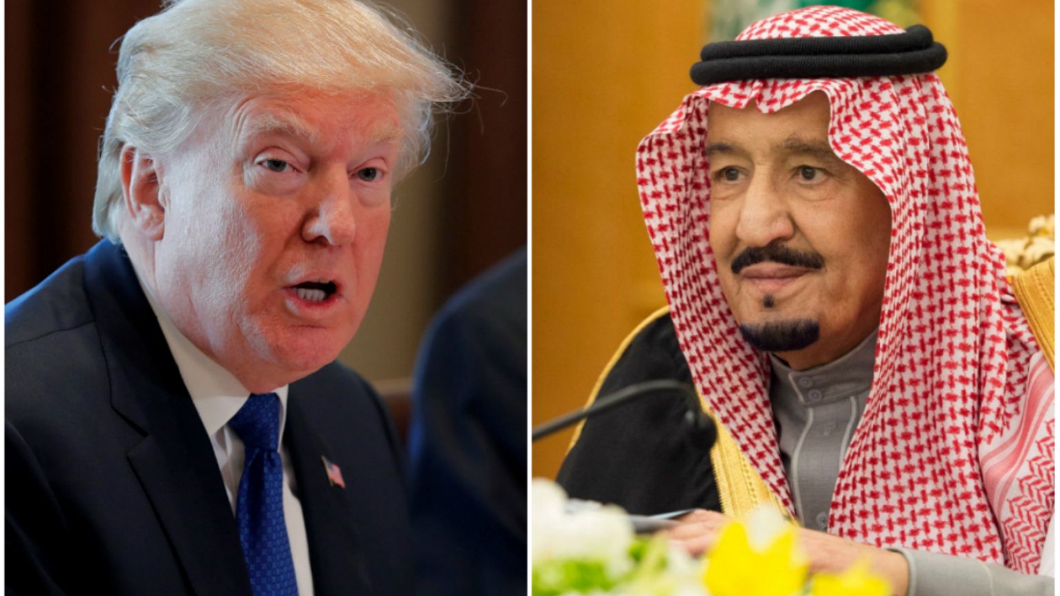 دونالد ترامپ، رئیس جمهوری آمریکا و سلمان بن عبدالعزیز، پادشاه عربستان