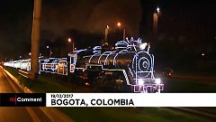 Bogotá: beleuchteter Weihnachtszug 