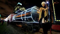 A Bogota, le train de Noël