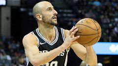 San Antonio Spurs guard Manu Ginobli prepares to shoot