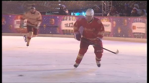 Putin gibt auf dem Eis eine gute Figur ab Putin gibt auf dem Eis eine gute Figur ab