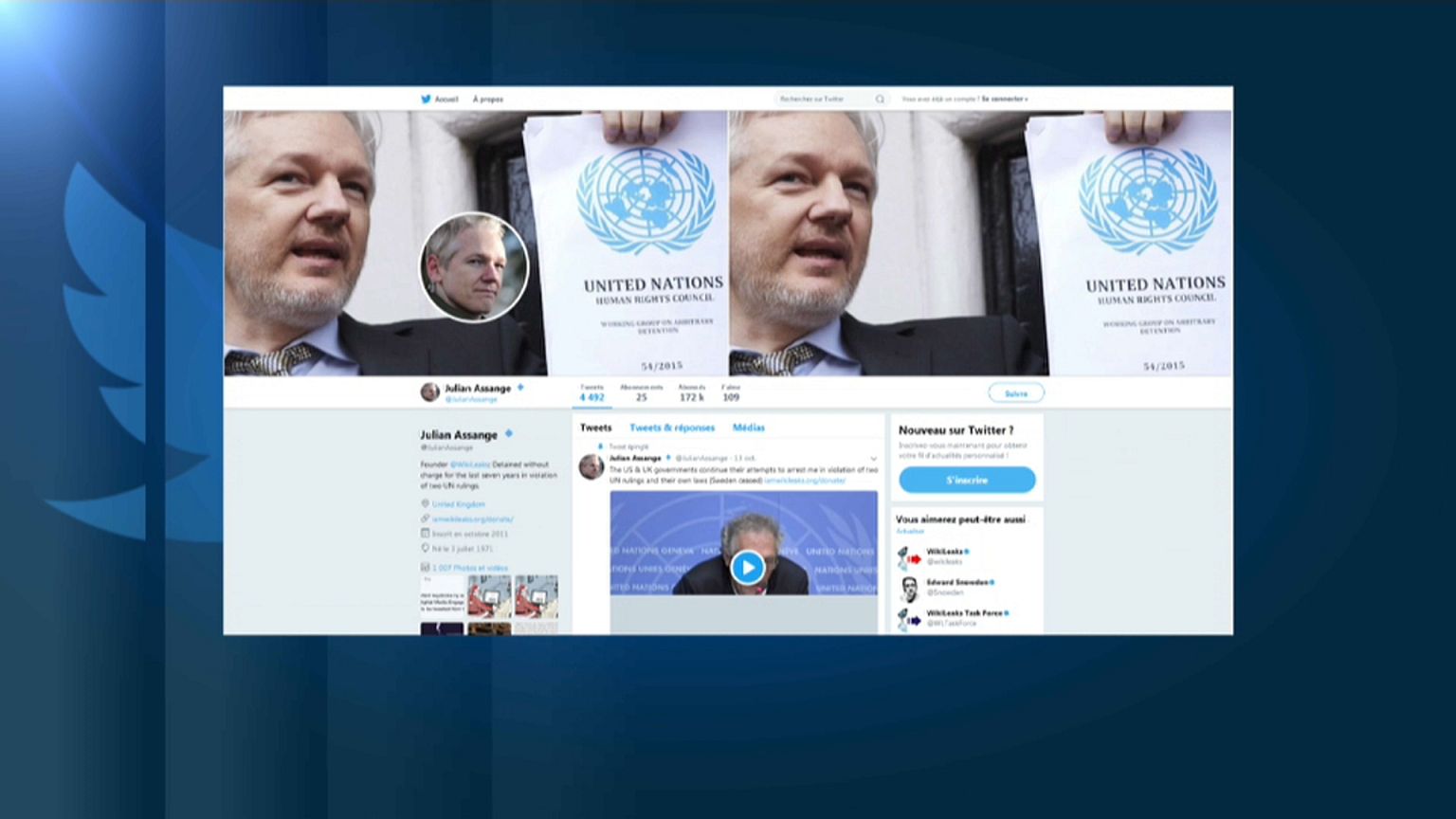 Assange'ın silinen twitter hesabı geri geldi