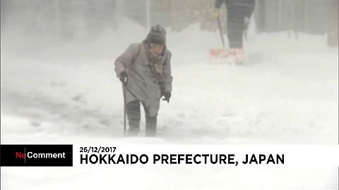Tormentas de nieve en el norte de Japón