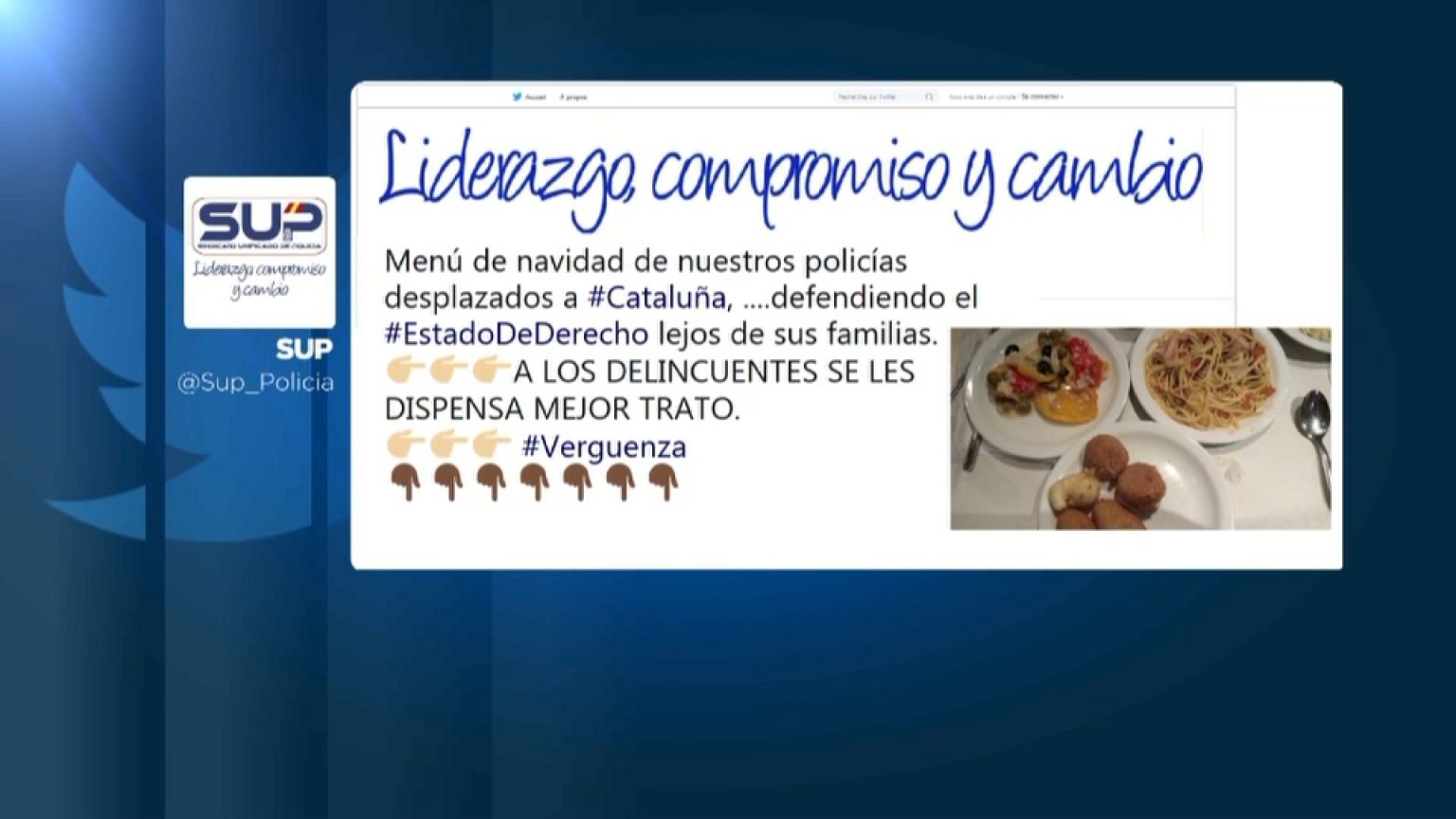 Indignante menú navideño de la Policía en Cataluña