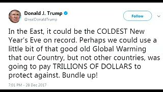 Trump ironiza sobre el calentamiento global, que "serviría para combatir la ola de frío"