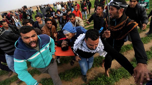 Clima de tensión en la Franja de Gaza entre palestinos y soldados israelíes Clima de tensión en la Franja de Gaza entre palestinos y soldados israelíes