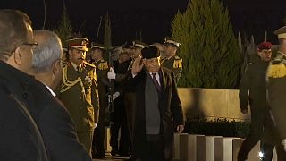 Palestinian President Mahmoud Abbas visits the grave of Yasser Arafat