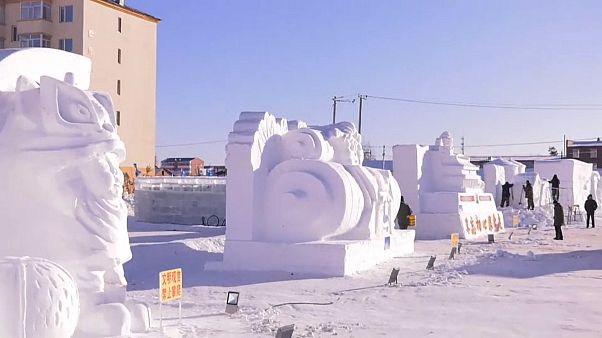 Çin'de kardan heykel yarışması Çin'de kardan heykel yarışması