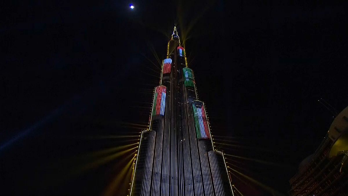 برج خليفة بدبي خلال الاحتفالات برأس السنة 2018