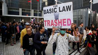 Hands off Hong Kong, protesters warn China