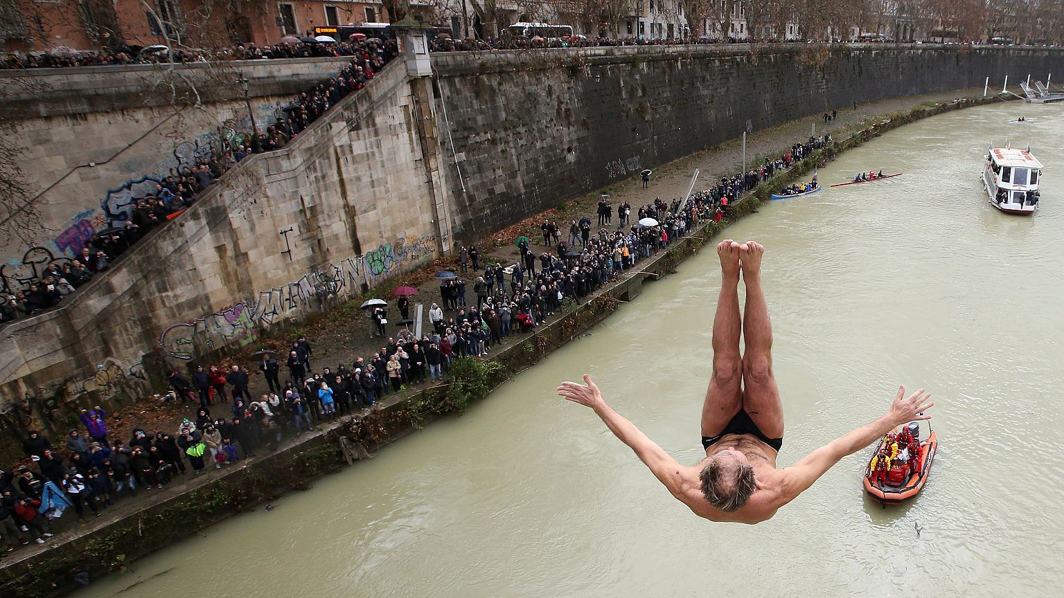 Plongeon du Jour de l'an à Rome