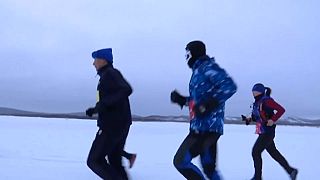 Eismarathon auf dem Drachenfluss