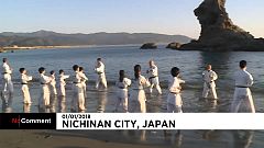 Karate en agua helada para empezar el año