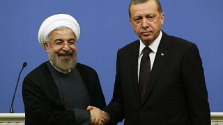 الرئيسان الإيراني حسن روحاني والتركي رجب طيب إردوغان