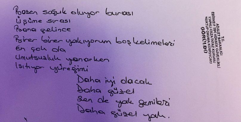 Selahattin Demirtaş'ın hapishanede yazdığı şarkı sözü