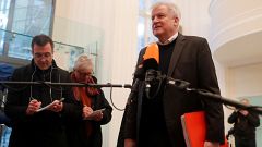 Лидер ХСС Хорст Зеехофер перед началом переговоров