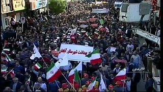 Protestas de apoyo al Gobierno iraní
